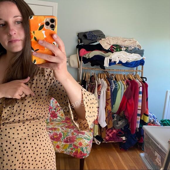 NWT GANNI Tan Black Polka Dot Wrap Maxi Dress 38 M - Picture 8 of 16